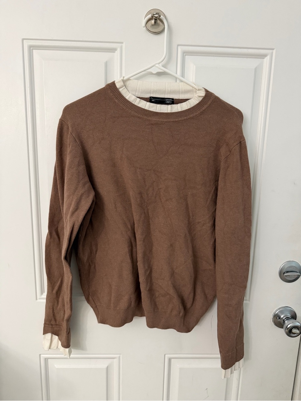 Women’s  Brown Crewneck Sweater by Dazy